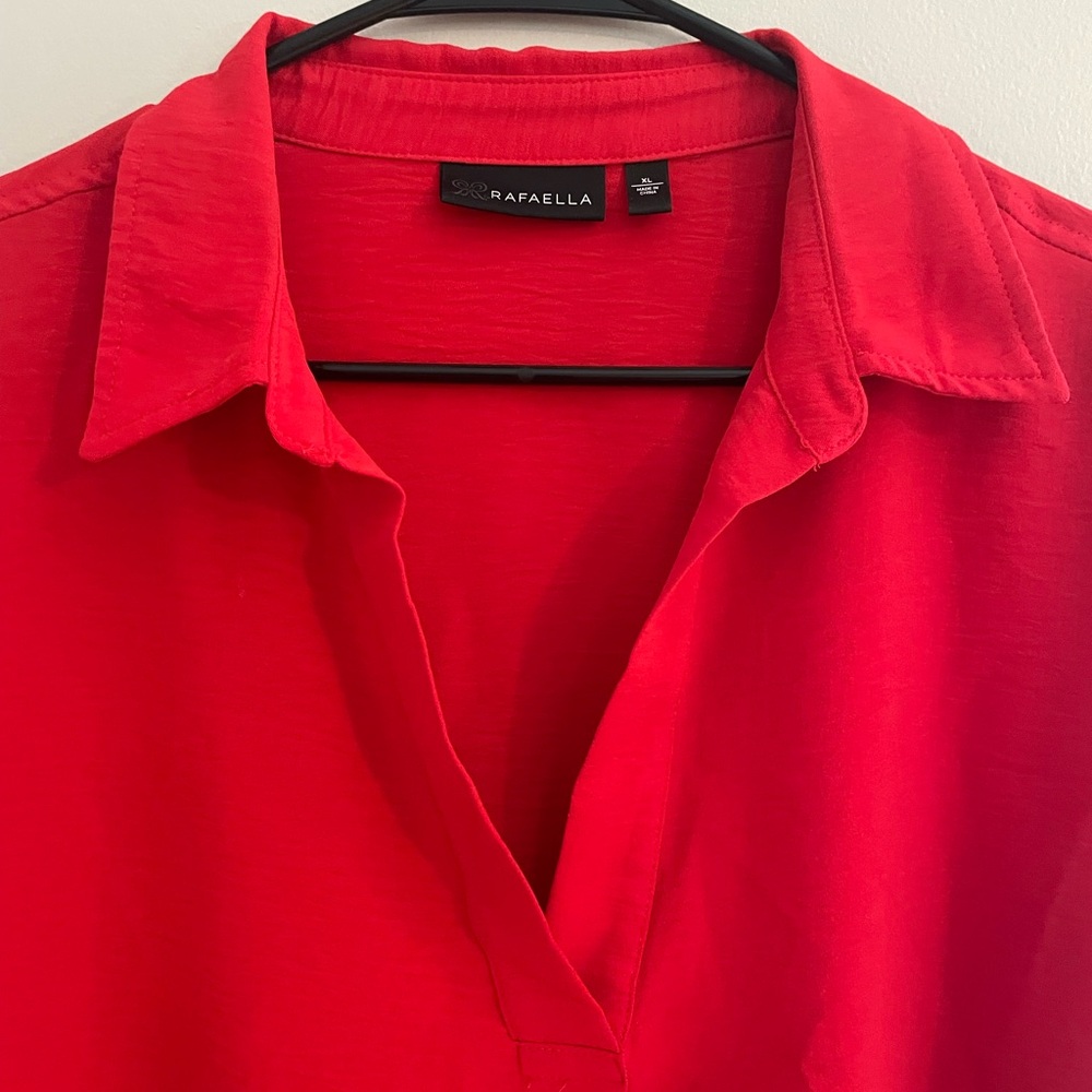 Rafaella Women's Vibrant Red Button Down Shirt